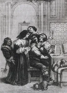 Writter: Illustration of a brothel during 17th c. Engraving