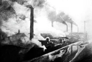 Cobden: Illustration of the canal in Widnes in the 1850s