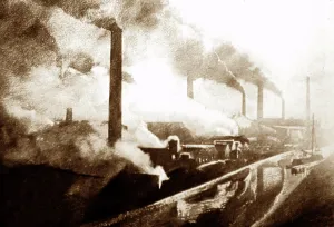 Cobden: Illustration of the canal in Widnes in the 1850s