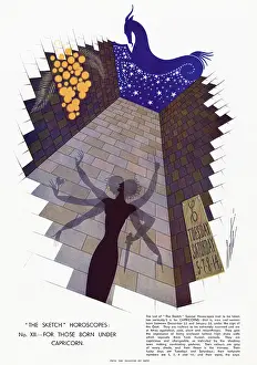 Erte: Illustration for Capricorn, Erte