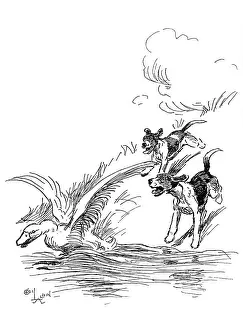 Flap: Illustration by Cecil Aldin, Hotspur the Beagle
