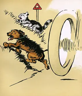 Speeding: Illustration by Cecil Aldin, Jack and Jill