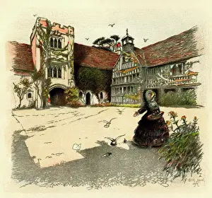 Gatehouse: Illustration by Cecil Aldin, Old Manor Houses