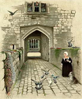 Gatehouse: Illustration by Cecil Aldin, Old Manor Houses