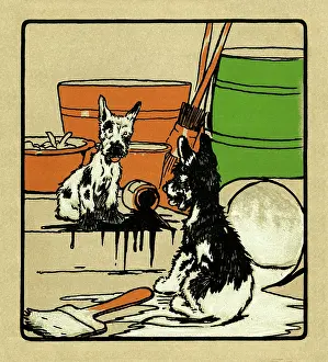 Whitewash: Illustration by Cecil Aldin, Rough and Tumble