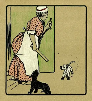 Frowning: Illustration by Cecil Aldin, Rough and Tumble