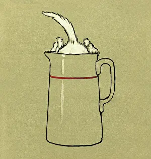 Disappearing: Illustration by Cecil Aldin, The White Kitten Book