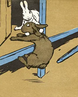 Precarious: Illustration by Cecil Aldin, White Rabbit