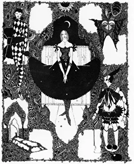 Pierrot: Illustration, Columbine by Harry Clarke