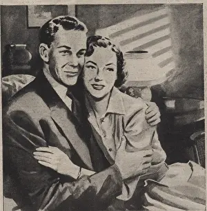 Cuddling: Illustration of a couple cuddling