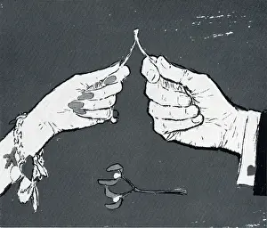 Wishbone: Illustration of a couple pulling the wishbone - Graphis Maga
