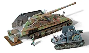 Bison: Illustration of two German self-propelled guns;