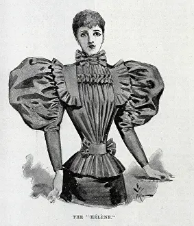 Frilled: Illustration of the Helene blouse, with frilled collar