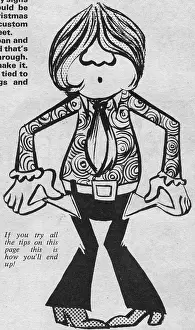 Cashless: Illustration of a hippy with empty pockets in Disc & Music E