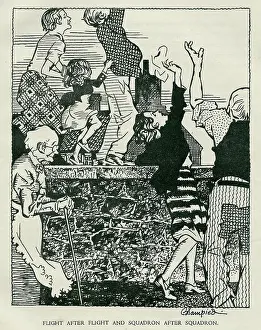 Blampied: Illustration, Jersey in Jail, squadrons overhead