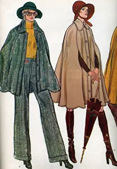 Capes: Illustration for ladies capes from Patterns, 1970s