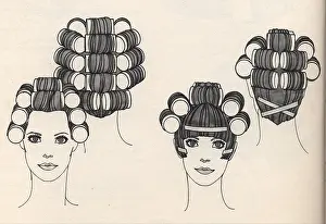 Bouffant: Illustration of ladies roller techniques in The Seventeen Bo