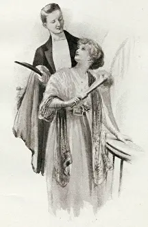 Etiquette: Illustration - Leaving the dining hall after a club dinner