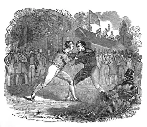 Wrestler: Illustration, two men wrestling