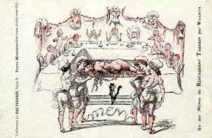 Willette: Illustration for a Menu by Willette for Restaurant Tabarin