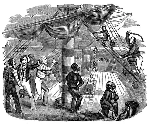 Mischievous: Illustration, Monkey on board ship