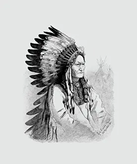 Headwear: An illustration of the Native Indian Chief, Sitting Bull