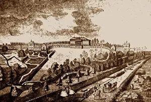 Wagonway: Illustration of Prior Park Wagonway in 1731