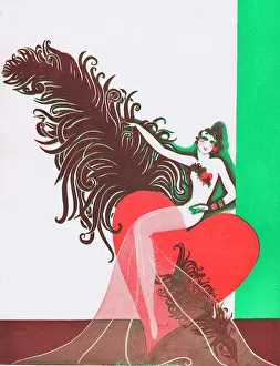 Amour: Illustration for the programme cover of La Revue D'Amour, 19