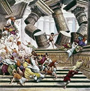 Israelite: Illustration Samson Destroys the Temple of the Philistines