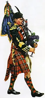 Bagpiper: Illustration of Scots bagpiper