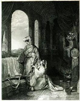 1844: Illustration, Selim and Zuleika, The Bride of Abydos
