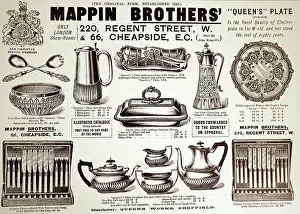 Silverware: Illustration showing Advertisement for Elkington's