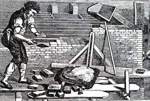 1836: Illustration showing a bricklayer 1836