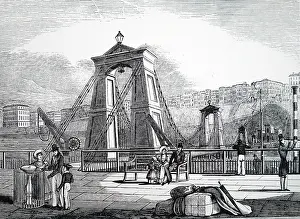 1823: Illustration showing Chain pier at Brighton, England