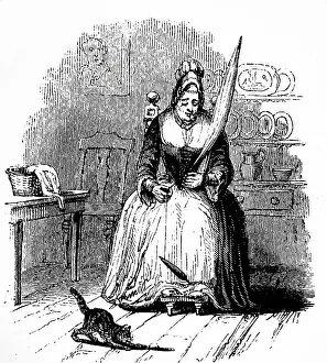 Useful: Illustration showing Cottager spinning