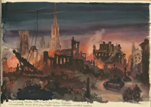 Lcgr1404: Illustration showing the destruction of Rouen