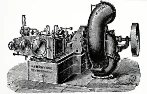 Gwynne: Illustration showing Direct-acting centrifugal pump