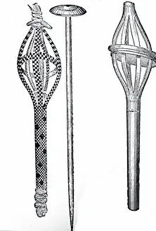 Gypsum: Illustration showing Egyptian spindles of cane
