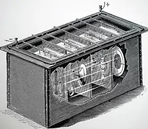 Electroplating: Illustration showing Electroplating bath with