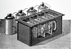 Electroplating: Illustration showing Electroplating bath with