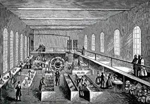 1844: Illustration showing The electroplating factory