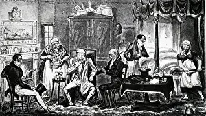 Parlour: Illustration showing Gentleman being served with