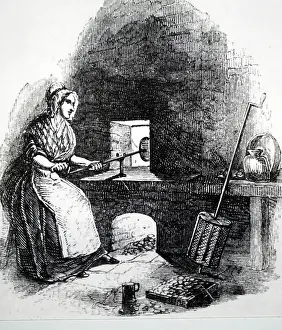 1866: Illustration showing Gilding buttons: Birmingham