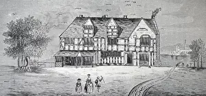 Stratford: Illustration showing home of William Shakespeare