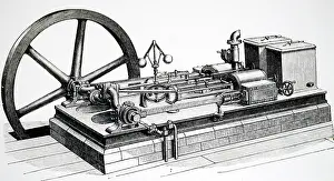 Shoving: Illustration showing Horizontal steam engine shoving