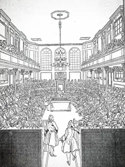 1742: Illustration showing Interior of the House Of