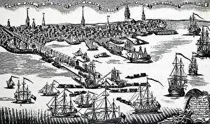 1768: Illustration showing Landing of British troops