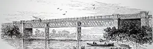 Whitney: Illustration showing Lattice girder bridge by E.W. Hughes