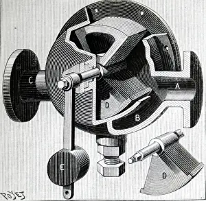 Elevator: Illustration showing Leon Edoux's hydraulic passenger