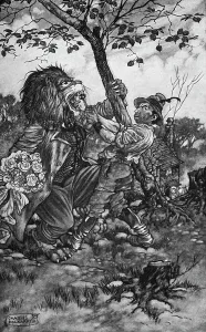 Fables: Illustration showing The Lion in Love from an